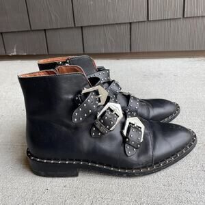 Black Leather Studded Ankle Boots Gianni Bini Indie Sleaze Festival | Size 7